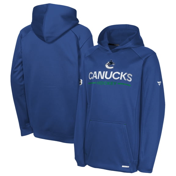 Youth Fanatics Blue Vancouver Canucks Authentic Pro Rink Raglan Hoodie