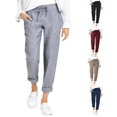 thumbnail image 1 of Women's Loose Pants Cotton And Linen Casual Pants Solid Color Pants With Pockets, 1 of 1