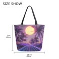 thumbnail image 5 of FORMRS Womens Canvas Tote Bag with Zipper Inner Pocket Shoulder Handbag, Night Purple Road, 5 of 7
