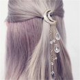 thumbnail image 3 of Moon Crystal Rhinestone Beads Dangle Hairpin Bridal Hair Clip Women Jewelry Gift, 3 of 6