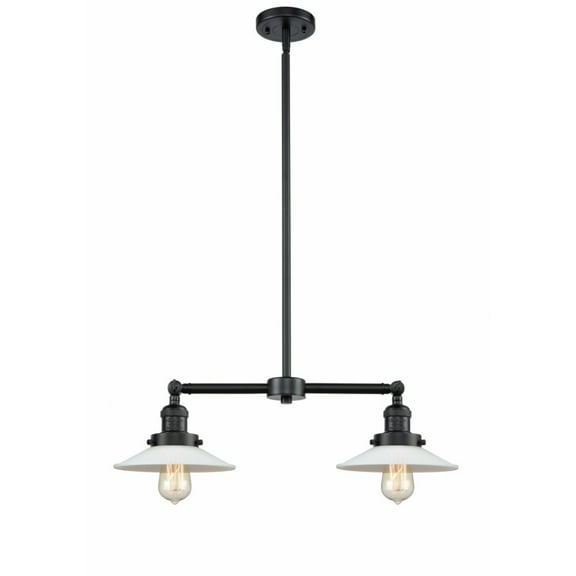 Innovations 209-OB-G1-LED Halophane 2 Light Chandelier part of the Franklin Restoration Collection, Oil Rubbed Bronze