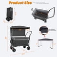 thumbnail image 6 of Multi-Functional Push-Pull Folding Wagon Cart with Rotating Handle & Canopy, 7''x4''All-Terrain Wheels & Brakes, Load Capacity 480lbs, 300L Large Capacity for Transport, Groceries, Outdoor Use, Black, 6 of 12