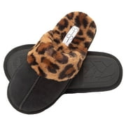 Jessica Simpson Comfy Faux Fur Womens House Slipper Scuff Memory Foam Slip On Anti-Skid Sole