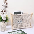 thumbnail image 5 of Nordic Cotton Woven Storage Basket Boho Macrame Magazine Rack Desktop Book Shelf Photo Prop, 5 of 10