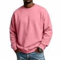 thumbnail image 3 of UDAUDU Mens Long Sleeve Sweatshirt Crew Neck Multiple Colors Basic Loose Fit Fleece Pullover Tops for Jogging Hiking Casual Daily Wear Pink 2XL, 3 of 9