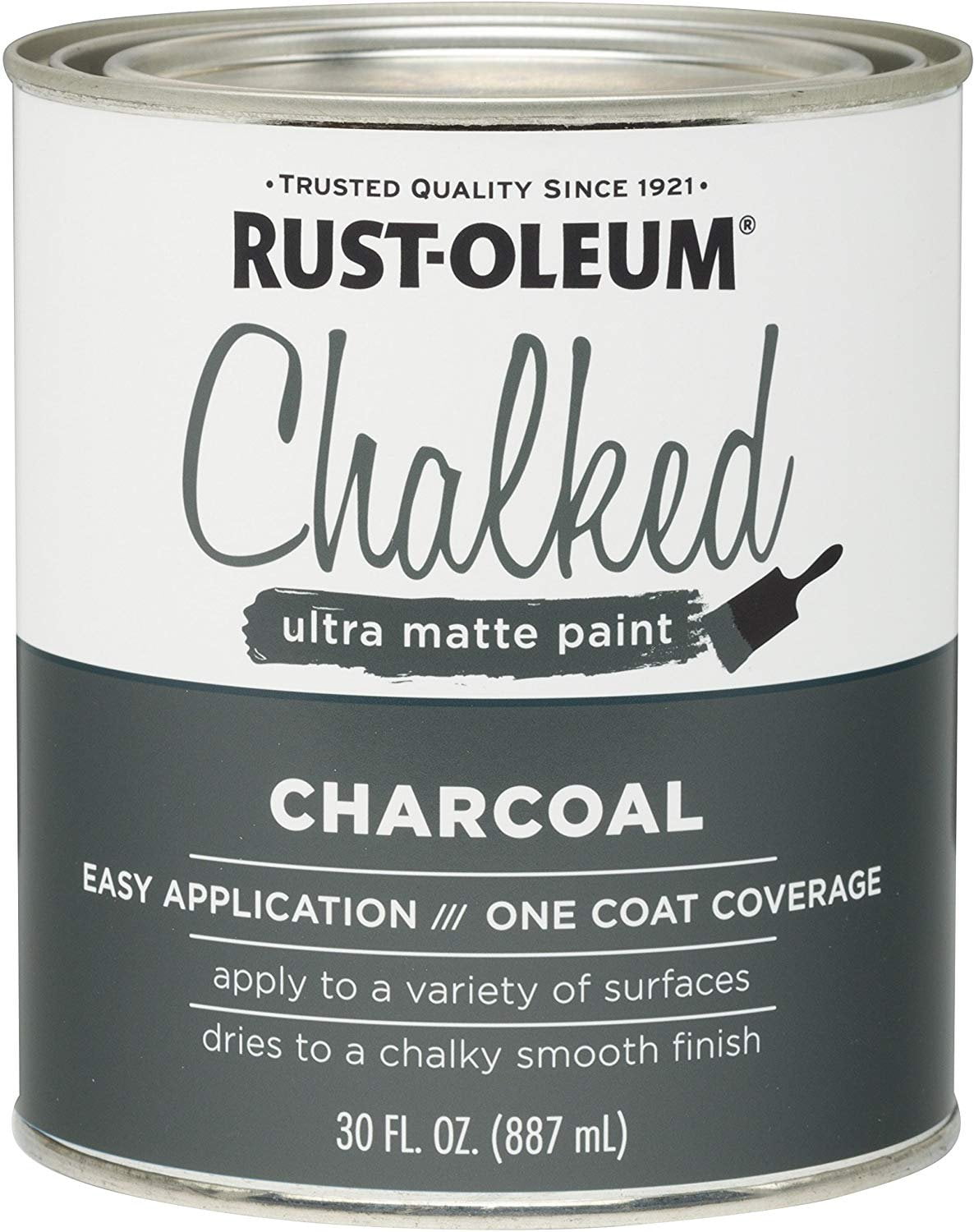 Rust-Oleum 285144 Ultra Matte Interior Chalked Paint 30 oz, Charcoal