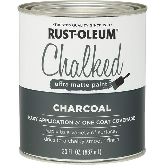 Rust-Oleum 285144 Ultra Matte Interior Chalked Paint 30 oz, Charcoal