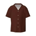 thumbnail image 3 of Balery Brown Men's Casual Button Down Shirt Short Sleeve Textured Summer Cuban Beach Shirts-4X-Large, 3 of 7