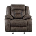 thumbnail image 6 of Mady 39 Inch Manual Glider Recliner Chair- Brown Microfiber- Solid Wood, 6 of 6