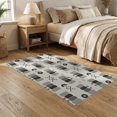 thumbnail image 2 of ODIKA 5'x7' Beige Gray Modern Geometric Diamond Cross Washable Area Rug Contemporary Abstract Motif With Rounded Rectangle Easy Care, Non-Shedding, Pet Friendly, for Small Living Room, Bedroom, 2 of 7
