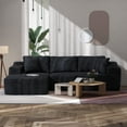 thumbnail image 4 of JOIVI Indoor Modular Sectional Sofa, 106" Corduroy Cloud Couch L Shaped Sofas with Deep Seat, Comfy Fluffy Plush Couches, No Assembly Required, Left Chaise, Black, 4 of 10