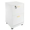 thumbnail image 2 of Lavish Home 2 Drawer File Cabinet - Rolling Filing Cabinet with Lock, White, 2 of 7