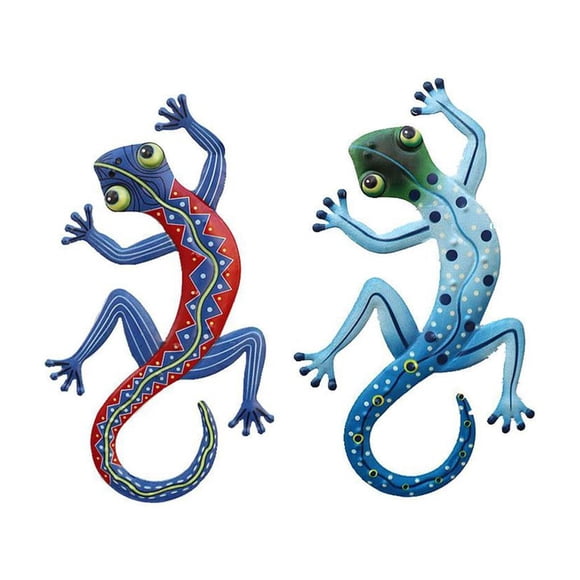 Matsuzay 2x mano de obra exquisita y decoración única de Gecko de pared aspecto agradable y estructura sólida de Metal Decoración del hogar
