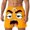Orange, variant on Mens Casual Shorts Funny Cartoon Face Print Short Pants with Drawstring Comfortable Summer Board Shorts for Men Black L