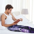 thumbnail image 5 of Mens Pajama Pants Bottoms with Pockets - Dark Knight Purple Aura Comfy Mens Pj Pants, Soft Men Lounge Pants, 5 of 5