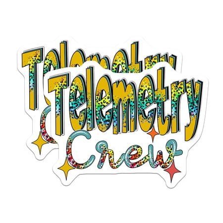 (2 Pack) Telemetry Crew Magnets - Nursing Team Decor - Medical Staff Room Magnetic - 5" On Longest Side - Premium Magnet - for Cars, Refrigerators, Toolboxes, Lockers - Made in USA - MAG17901
