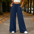 thumbnail image 5 of Tsivenald Sweatpants for Women Wide Leg High Waisted Sweat Pants Drawstring Elastic Waist Lounge Pants with Pockets Casual Comfy Pants, 5 of 9