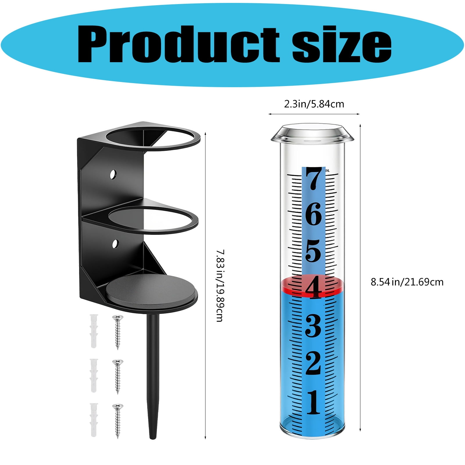 Precise Metal Rain Gauge with Stable Base for Accurate Rainfall Tracking in Gardens