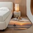 thumbnail image 3 of Oceans Sailing Boats Round Living Room Rugs 8 ft, Sunsets Sea Waves Nature Landscape Washable Large Area Rug with Non-Slip Sturdy Edge Binding Round Carpet for Dining Room Kitchen Office, 3 of 9