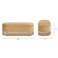 thumbnail image 3 of Pemberly Row 48.5" Oval Tufted Bullion Fringe Storage Bench in Gold Velvet, 3 of 9