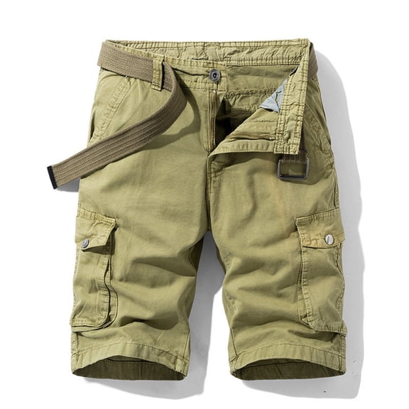 LYMAYTER Outdoor Shorts for Men Summer Casual Shorts ‌Cotton Relaxed Cargo Shorts with Multi-Pocket 30-38