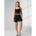 thumbnail image 3 of Pantalones cortos de entrenamiento para motociclistas Unisu Hugcurve, cintura alta, yoga, color negro, XL, 3 of 3