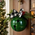 thumbnail image 5 of FeiBiQiuBi Metal Christmas Bell, 14.6 Inch Christmas Jingle Bells with Buffalo Plaid Bow, Farmhouse Hanging Door Decor for Front Door, Porch and Christmas Tree Holiday, 5 of 7