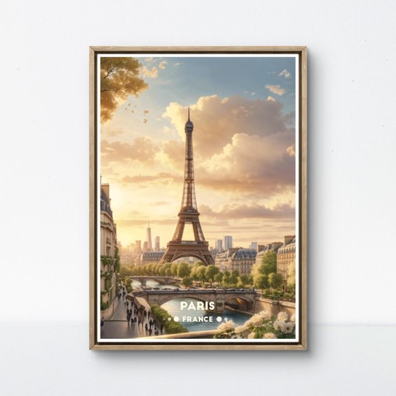 369 Prints paris Vintage Posteriffel Tower Wall Art, France Travel Print, Romantic Cityscape Decor For Home Or Office UNFRAMED, 8x12