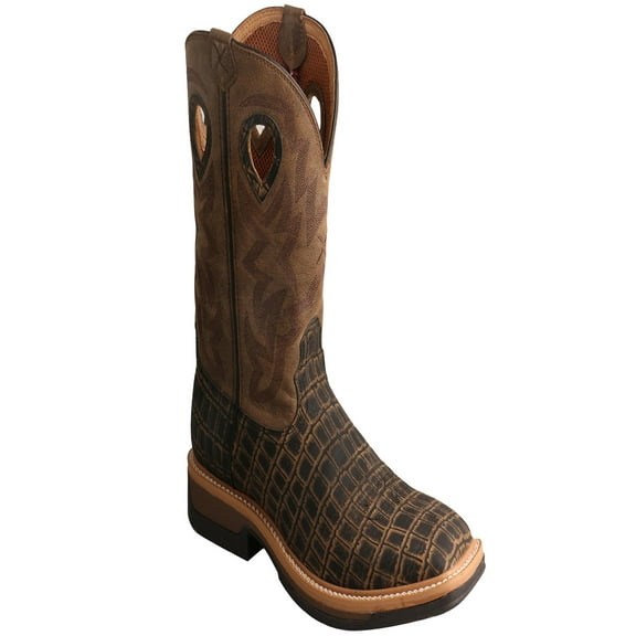 Men's Twisted X MLCA003 Lightweight Alloy Toe Cowboy Work Boot Cayman Print/Bomber Leather 14 D
