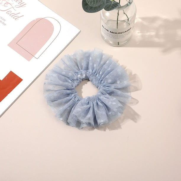 Pinzas para el cabello para mujeres, pinzas para peinar, pinzas para el cabello para niñas, malla de encaje, lazos para el cabello con lunares, coletas largas, gomas elásticas, coletas, lazos para el