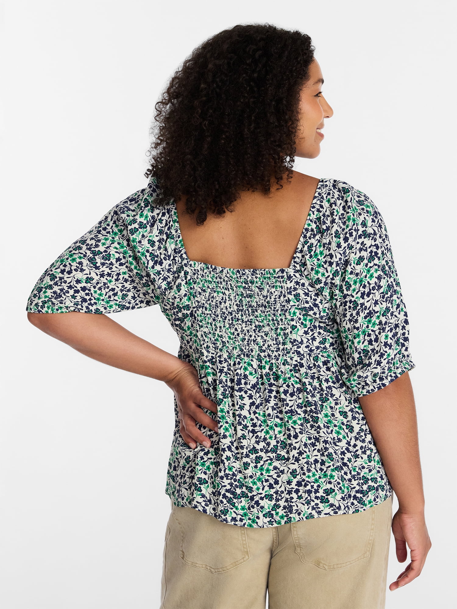 Terra and Sky Women's Plus Peplum Sweetheart Top , Sizes 0X - 5X