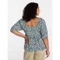 thumbnail image 3 of Terra & Sky Women's Plus Peplum Sweetheart Top, Sizes 0X-5X, 3 of 5