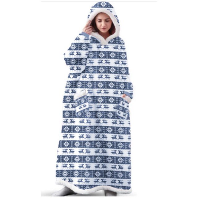 Sudadera con capucha de Navidad para hombre y mujer, suéter gigante, manta superlarga, cálida, de gran tamaño, para invierno