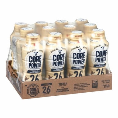 Core Power Drink Protein Vanilla Milkshake 414ml/14 oz (12/Case)-Canadian Made