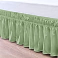 thumbnail image 3 of Pure Dreams Wrap Around Dust Ruffle Bed Skirt, 100% Microfiber, 18 Inch Drop, Easy Fit Elastic Strap- Sage Full Size, 3 of 6