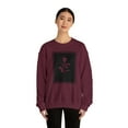 thumbnail image 6 of Rose Cutout Unisex Heavy Blend Crewneck Sweatshirt, 6 of 7