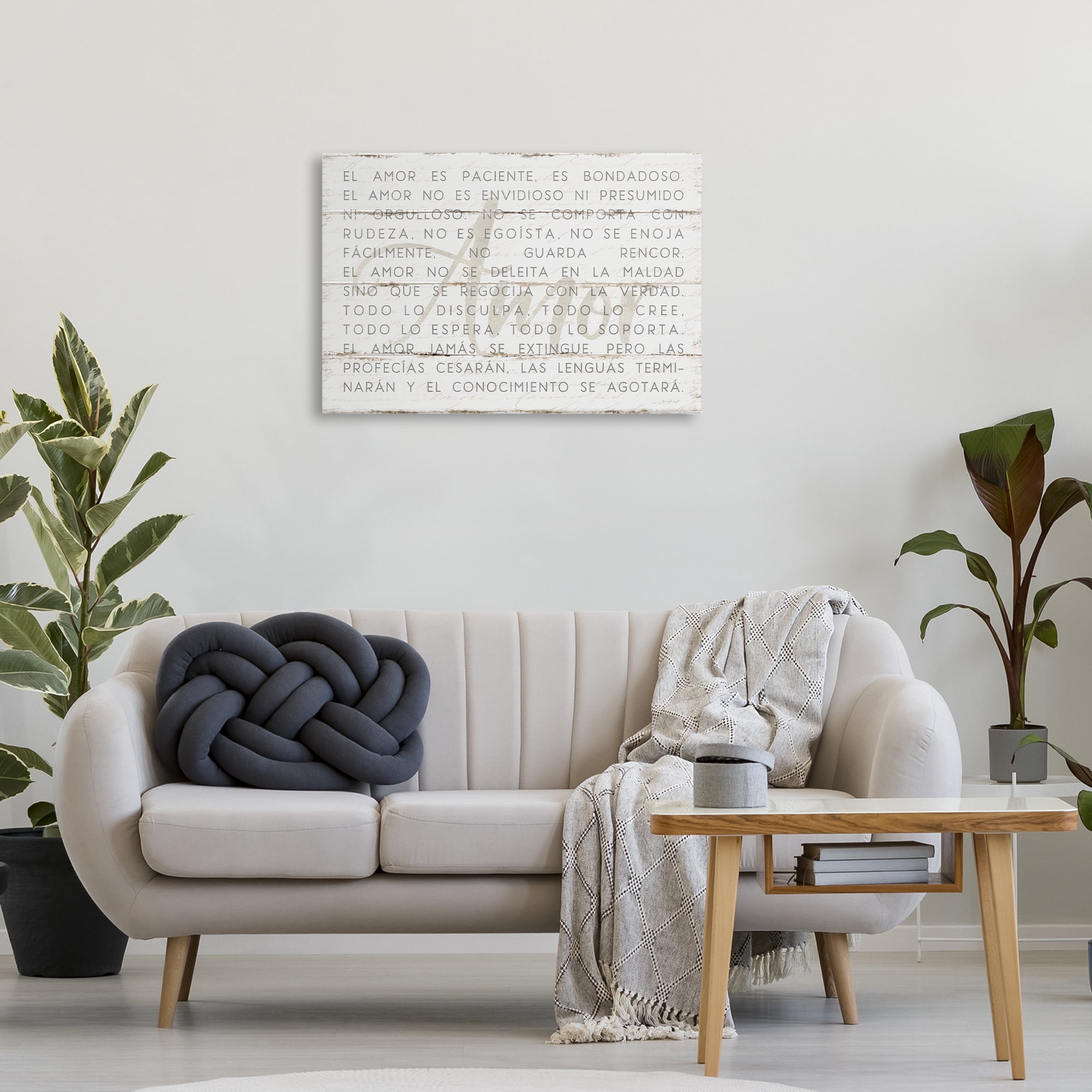 Stupell Industries Amor es Paciente y Bondadoso Inspirational Quotes & Sayings Painting Wrapped Canvas Art Print Wall Art, 30 x 20