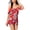 Red, variant on Be Bop Juniors' V-Neckline Printed Cold-Shoulder Romper L/Red/Blue