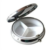 Yin and Yang Three Section Pocket / Purse / Travel Pill Box Case (أبيض وأسود)