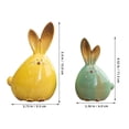 2pcs Long Ear Rabbit Ornament Animals Statue Ceramic Rabbit for Home ...