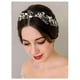 thumbnail image 3 of Diadema de boda dorada, tocado bohemio para piezas de cabello nupcial, perla de cristal, vid, flor, Halo, accesorios para el cabello de boda Ormromra CZMR-XM48, 3 of 8