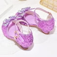 thumbnail image 7 of UngA Girls Sandals Girls Sandals Open Toe Two Strap Flat Dress Sandals Cute Summer Shoes for Toddler and Big Girls Princess Shoes(Purple,Size 3), 7 of 7