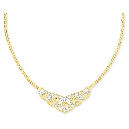 14kt Yellow Gold 17in Filigree Design Chain Necklace Pendant Charm Fine Jewelry Ideal Gifts For Women Gift Set From Heart