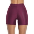 thumbnail image 6 of Alove Women's High Waist Solid Boyleg Swim Bottom With Pockets Stretch Board Shorts, 6 of 7