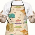 thumbnail image 2 of Red Mushroom Cartoon Light Pattern Apron-Garden Aprons for Women with Pockets-Cotton Linen Waterproof Kitchen Cooking Gardening Aprons Adjustable for Kitchen,Cooking,BBQ and Salon 33x27 Inch, 2 of 7