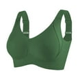 thumbnail image 3 of Stamzod 3 Pack Plus Size Bras for Women Seamless Bra No Underwire Wireless Sports Bra Everyday Push Up Bra Green E L, 3 of 6