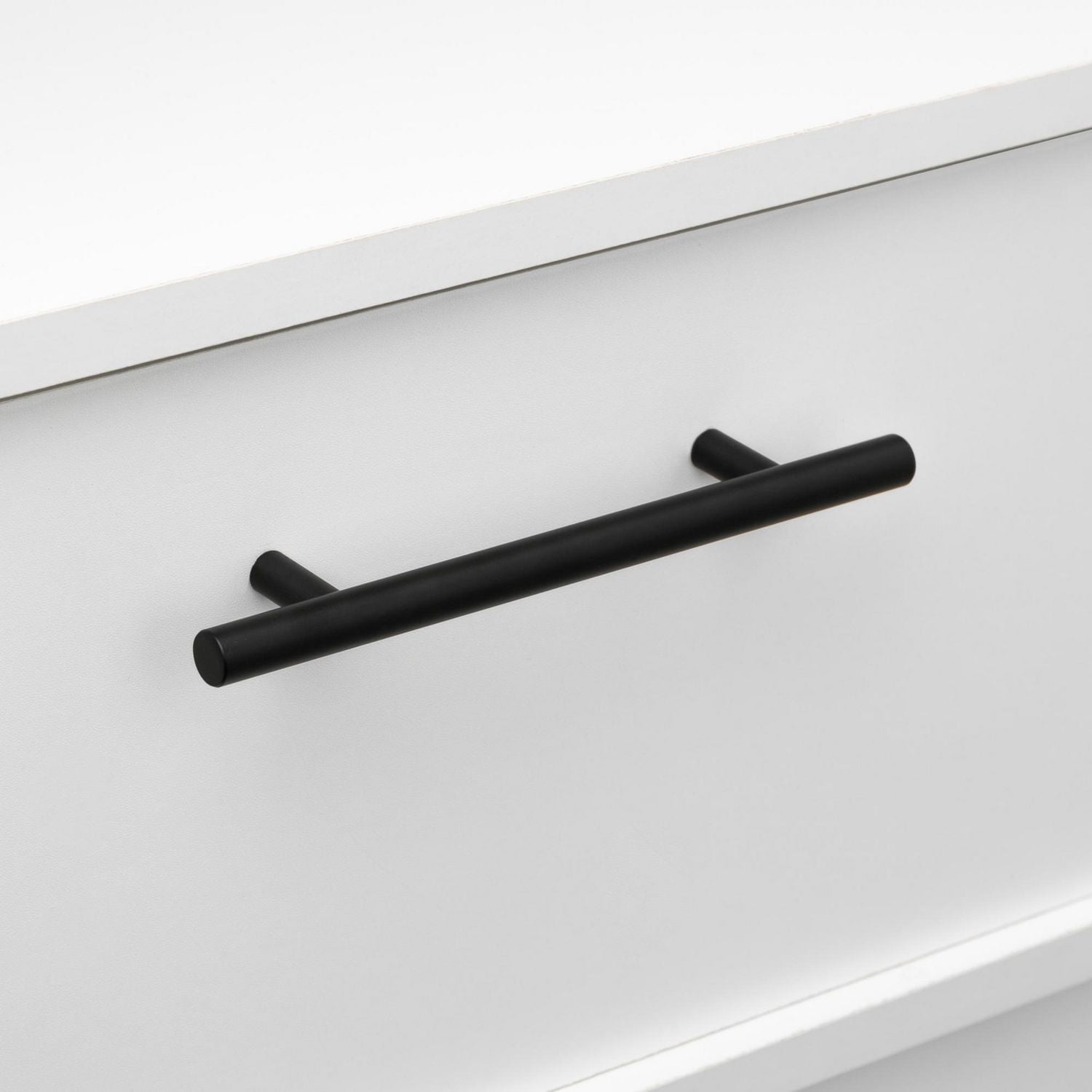 Era Poignées d'Armoire Rondes lots de 4, Noir 5.90 x 0.47 x 1.30 po.