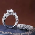thumbnail image 5 of EOEMY Elegant 2Pcs/Set 925 Silver Filled Ring Women Cubic Zircon Jewelry Gift Sz 6-10-6, 5 of 5