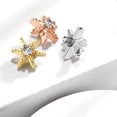 thumbnail image 4 of MoBody 14G Clear CZ Jeweled Starburst Top Surgical Steel Internally Threaded Dermal Anchor Body Piercing Top (Rose Gold-Tone), 4 of 5