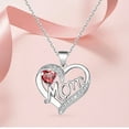 thumbnail image 2 of "MOM" Heart Pendant Necklace – Diamond-Accented Mother’s Day Gift with Love, 2 of 5